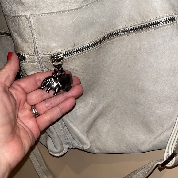 Laura Di Maggio cream leather hobo bag , cross or tote. Made in Italy/ preowned - Picture 3 of 12